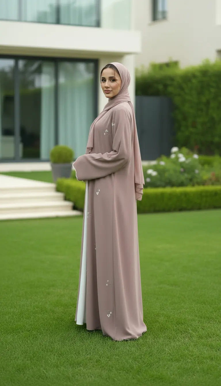 Safiya  Abaya – Floral Embroidered Flowing Abaya