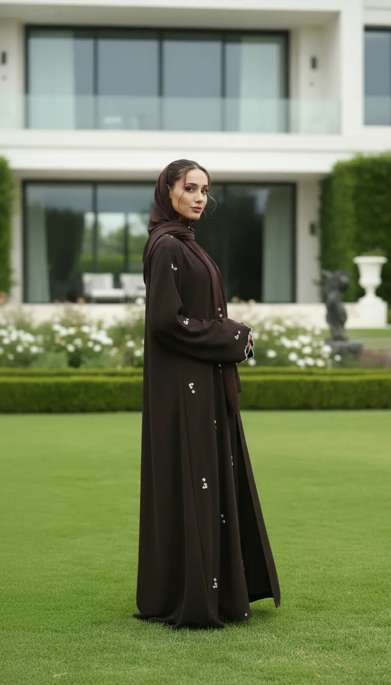 Safiya  Abaya – Floral Embroidered Flowing Abaya