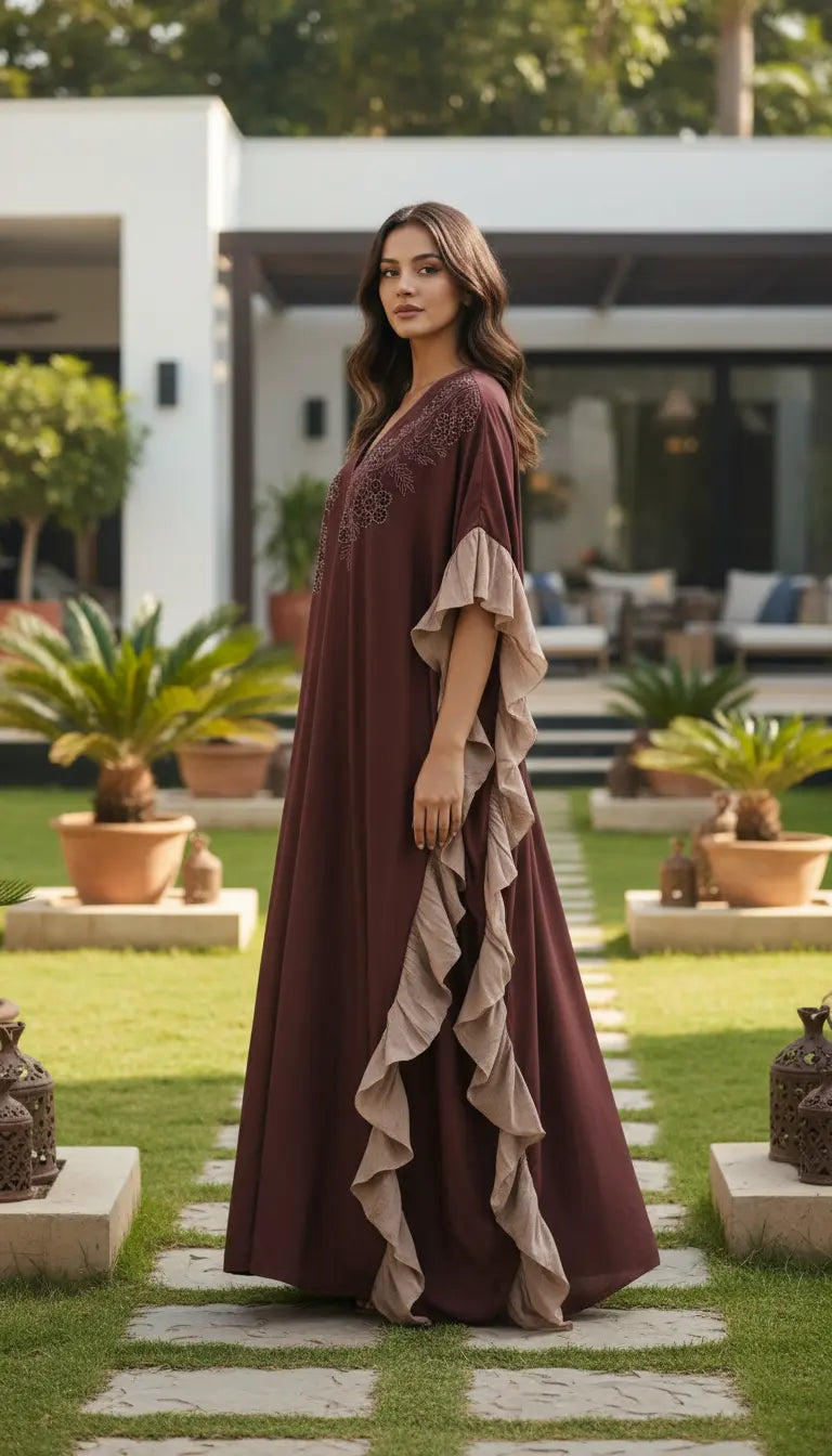 Sahra Abaya | Elegant Embroidered Modest Abaya for Women